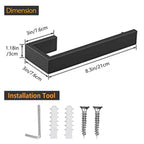 JOPOFI Hand Towel Holder 8" Rectangular Matte Black – SUS304 Stainless Steel Wall Mount