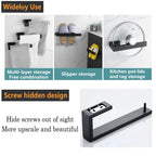 JOPOFI Hand Towel Holder 8" Rectangular Matte Black – SUS304 Stainless Steel Wall Mount