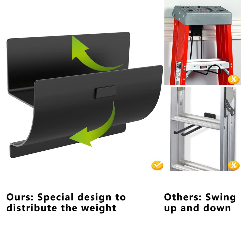 Juformin Heavy-Duty Ladder Hanger Wall Mount 2-Pack – Garage Storage Hooks for Ladders & Wheelbarrows