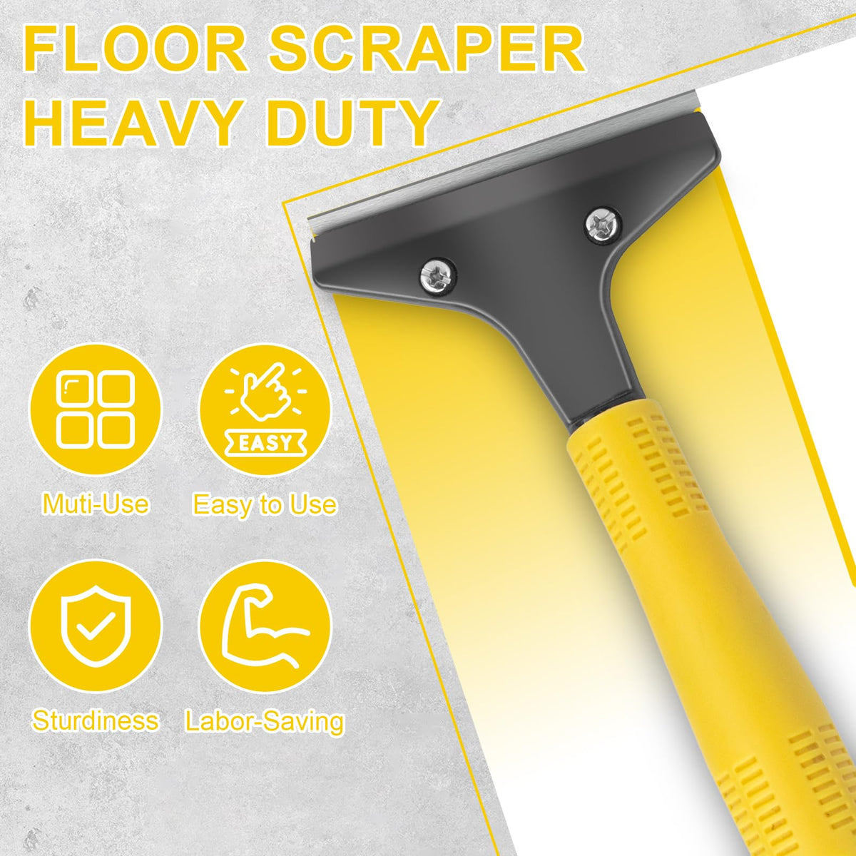 KeFanta Scraper Tool - 4-Inch Wide Blade, 45.7-Inch Long Handle, Heavy-Duty Razor Scraper with 10 Replacement Blades