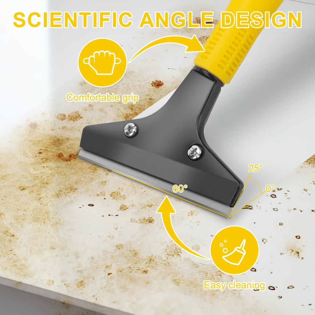 KeFanta Scraper Tool - 4-Inch Wide Blade, 45.7-Inch Long Handle, Heavy-Duty Razor Scraper with 10 Replacement Blades