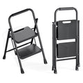 KINGRACK 2 Step Ladder – Folding Handrail Stool, 500 lbs Capacity, Anti-Slip Pedals