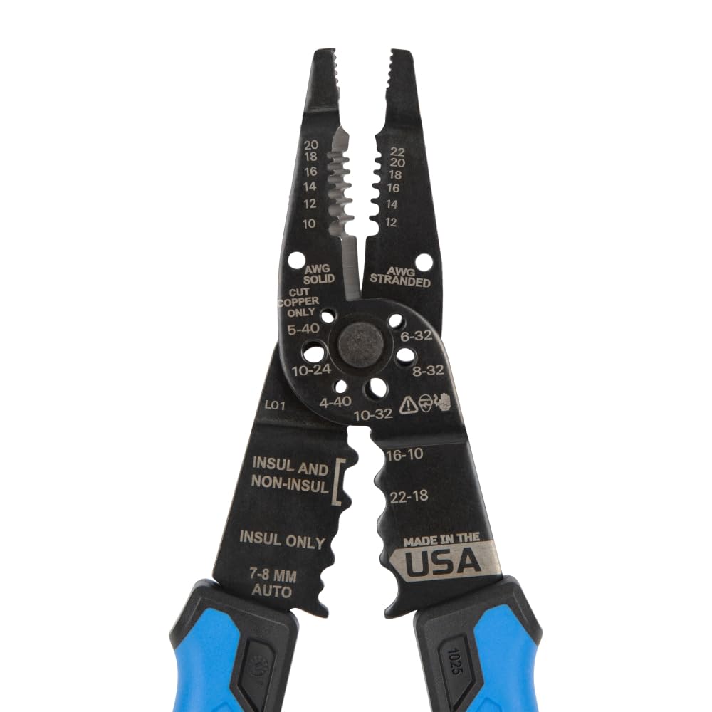 Klein Tools 1025 Long Nose Wire Stripper – Multi-Function Electrician Tool, Made in USA