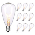 Konictom ST38 Edison Replacement Bulbs - 7W Clear Glass, C7/E12, 10 Pack