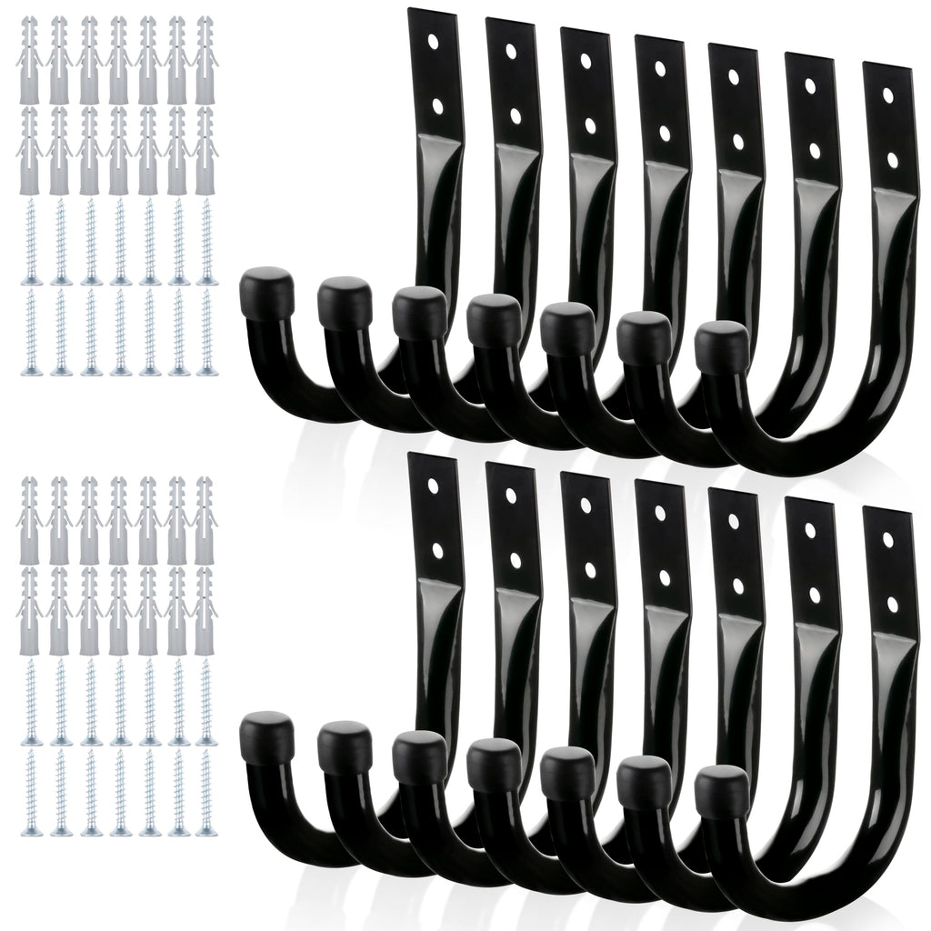 KURUI Large Metal Wall Hooks – 14-Piece Garage & Home Organization Set