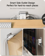 LENCENT 2-to-3 Prong Outlet Adapter – 6-Outlet Wall Tap (1875W Max) for Non-Grounded Outlets