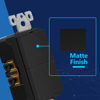 LIDER Minimalist Lighted Double Switch – 15A 120-277V, Ground Terminal, UL Listed, Matte Black