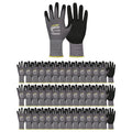 LOCCEF MicroFoam Nitrile Coated Work Gloves – 6 Pairs, Seamless Knit Nylon