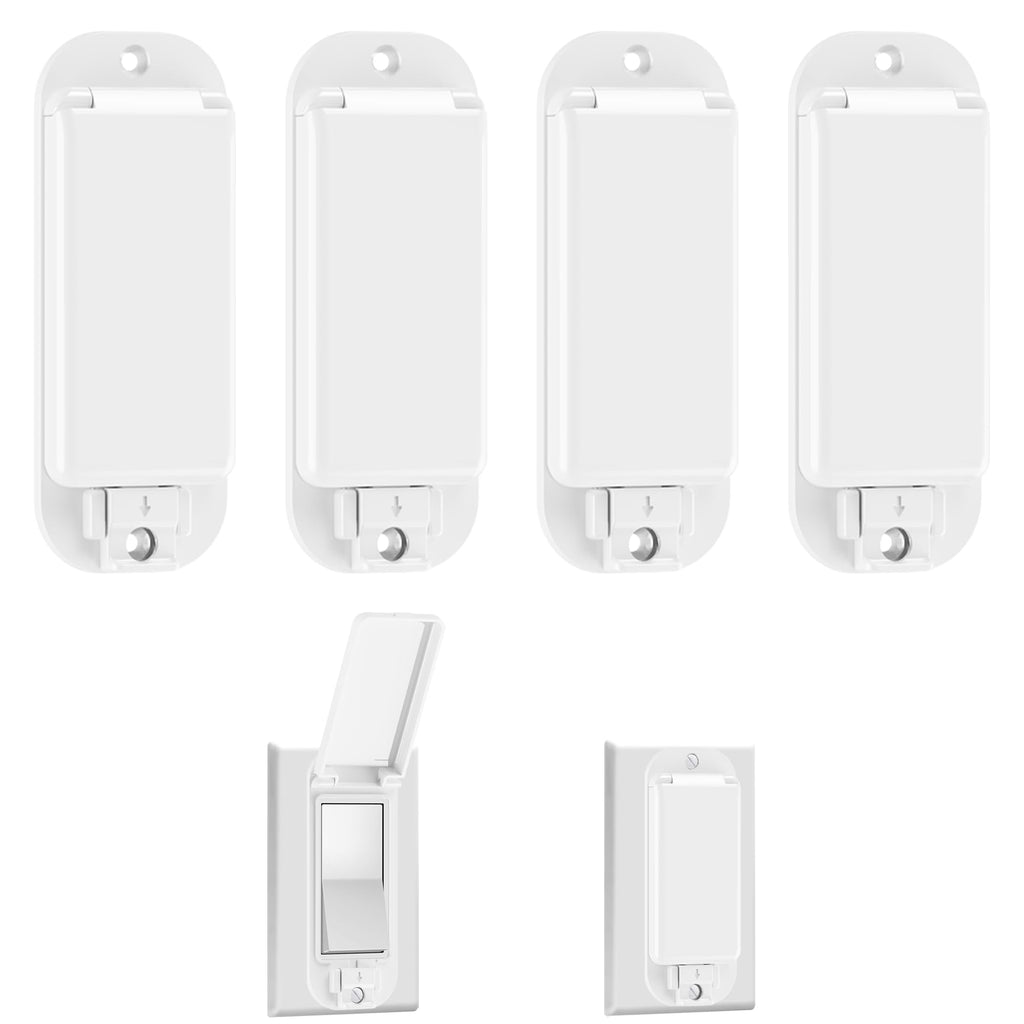 LRANFOW 4-Light Switch Guard Cover | Baby-Proof Rocker Wall Switch