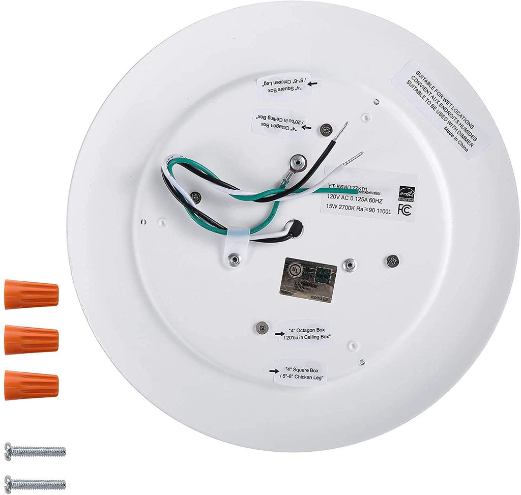 Lunabode LED 7.5-inch Flush Mount Disk Light – Dimmable 16.5W, 1100 Lumens, 4000K, Wet Location