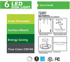 Lunabode LED 7.5-inch Flush Mount Disk Light – Dimmable 16.5W, 1100 Lumens, 4000K, Wet Location