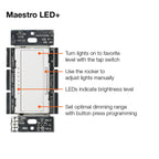 Lutron Maestro LED+ Dimmer Switch 2-Pack | 150W LED/CFL, 600W Incandescent | Single-Pole or Multi-Location – White
