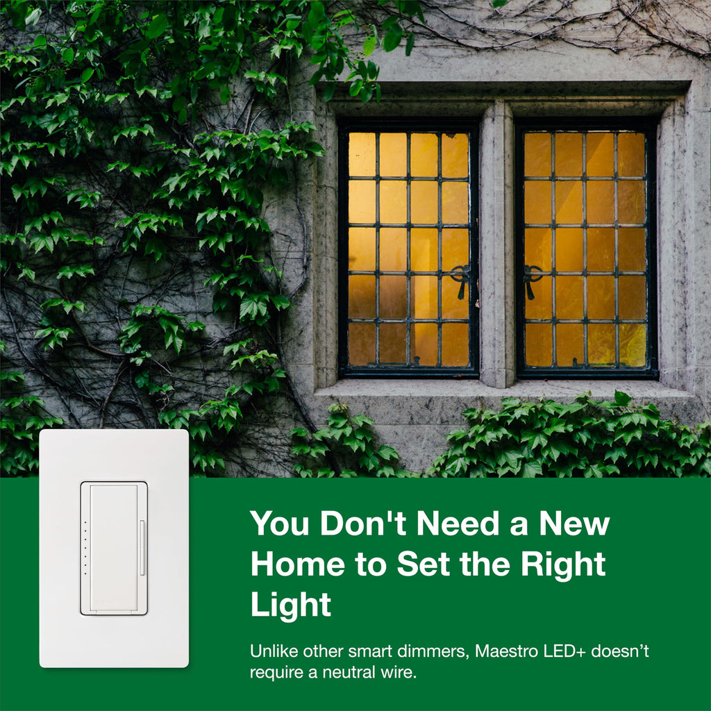 Lutron Maestro LED+ Dimmer Switch 2-Pack | 150W LED/CFL, 600W Incandescent | Single-Pole or Multi-Location – White