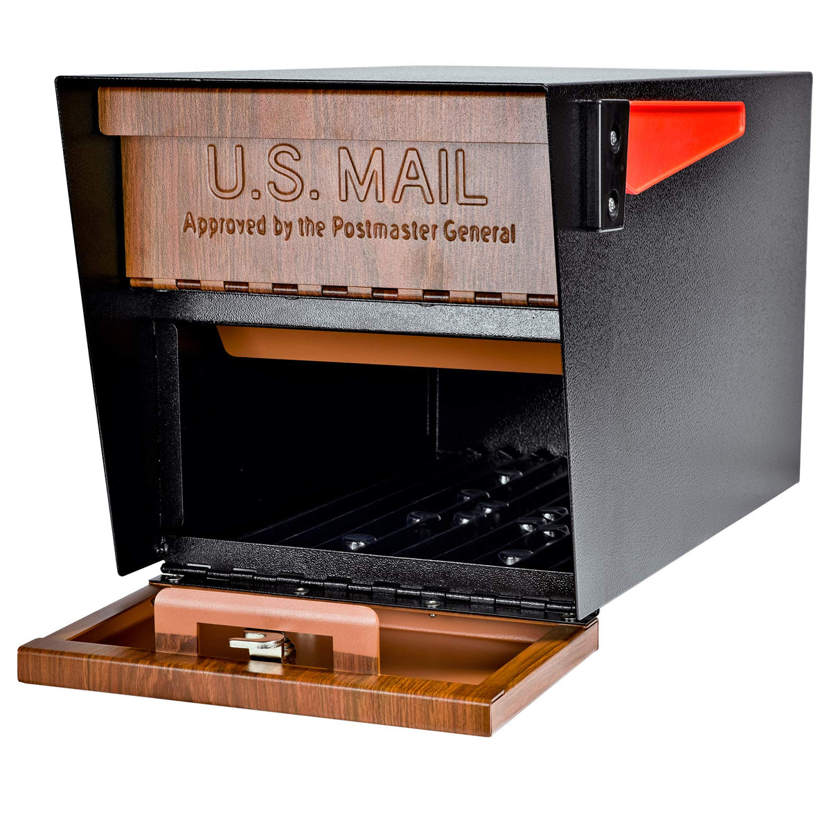 Mail Boss Curbside Wood Grain 7510 Locking Mailbox | USPS-Approved Mail Manager