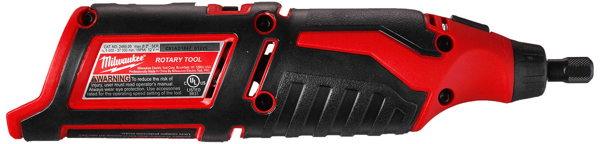 Milwaukee 12V Cordless Rotary Tool – Lightweight, Variable Speed (5k–32k RPM), 1/8 inch Collet
