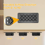 MMFSF 2 Pack Floor Vent Covers - Adjustable Decorative Floor Register 4x10, Heavy-Duty Steel, Rust-Proof Black