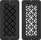 MMFSF 2 Pack Floor Vent Covers - Adjustable Decorative Floor Register 4x10, Heavy-Duty Steel, Rust-Proof Black