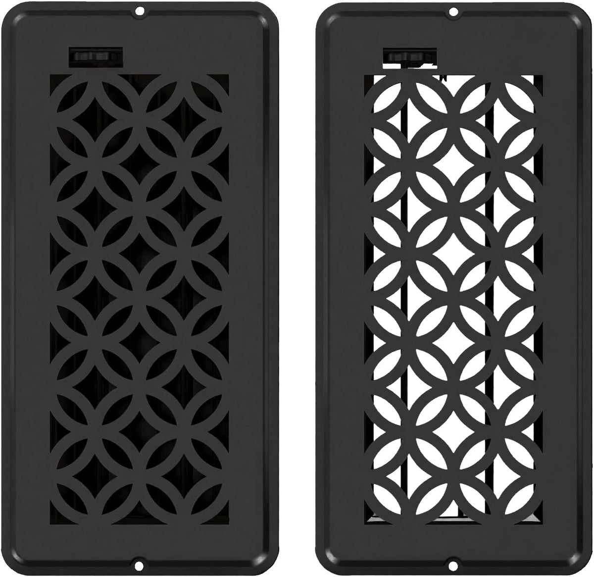 MMFSF 2 Pack Floor Vent Covers - Adjustable Decorative Floor Register 4x10, Heavy-Duty Steel, Rust-Proof Black