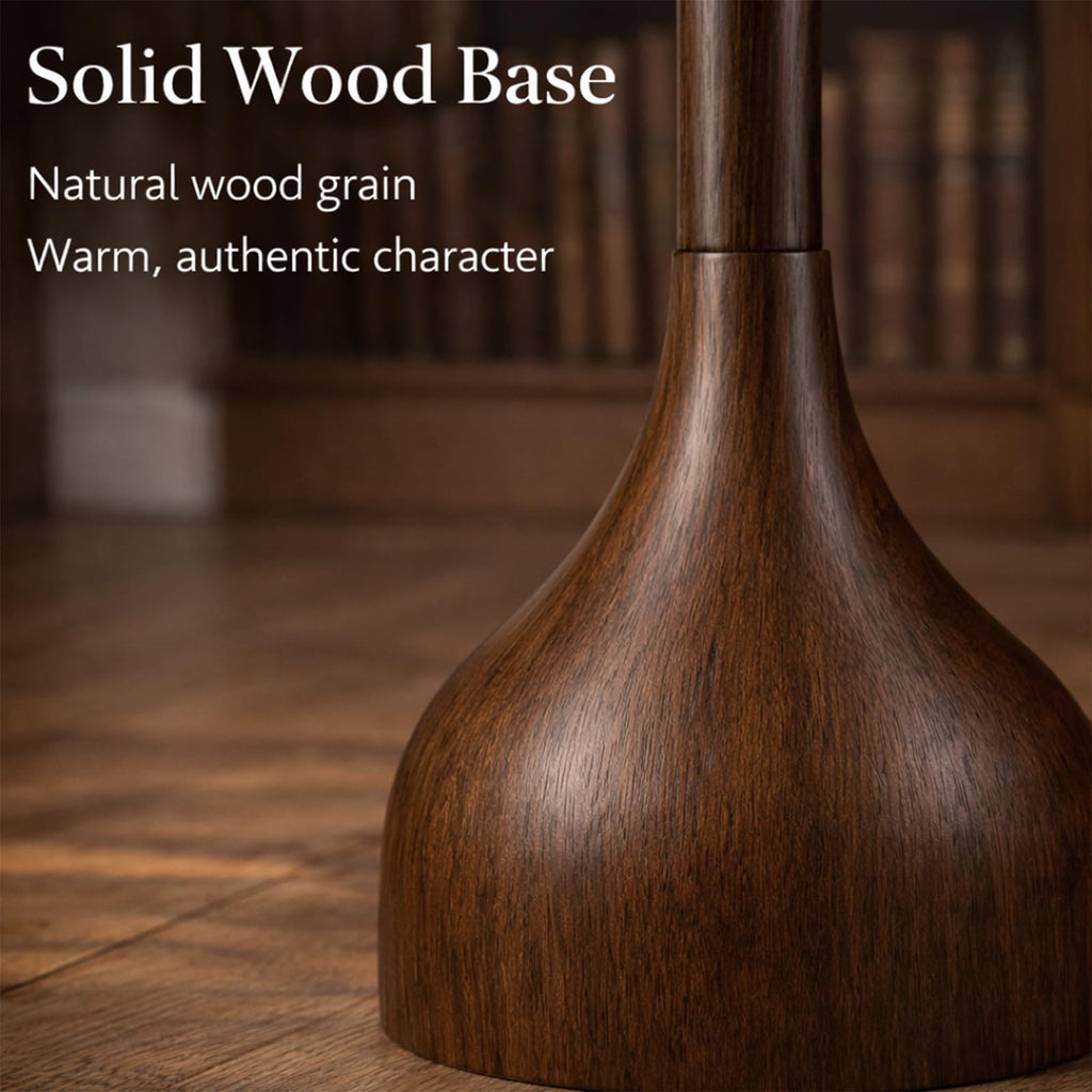 MOFFE 65-Inch Mid-Century Floor Lamp with Dual Shades | Teardrop Base, Solid Oak Wood