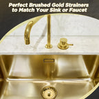 Mudder 3 Pcs Kitchen Sink Strainer Set – Brushed Gold Stainless Steel, Universal Fit