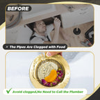 Mudder 3 Pcs Kitchen Sink Strainer Set – Brushed Gold Stainless Steel, Universal Fit