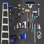 NeatiEase Slatwall Panel Wall Storage System – 4x8ft Heavy-Duty PVC Garage Organizer (Black)