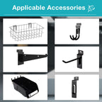 NeatiEase Slatwall Panel Wall Storage System – 4x8ft Heavy-Duty PVC Garage Organizer (Black)