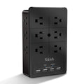 Nikleb Surge Protector Wall Charger – 12 Outlets + 4 USB Ports, Wall Mount Power Strip