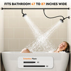 NTPN Dual Shower Head for Couples - High Pressure 2 Person Shower System in Black