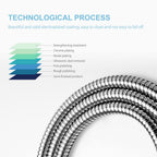 OFFO Shower Hose 120 in – Kink-Free Stainless Steel, Brass Insert, Chrome