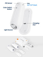 ONXE Toilet Night Light with Motion Sensor – 8 Color USB-C Rechargeable, IPX5 Waterproof