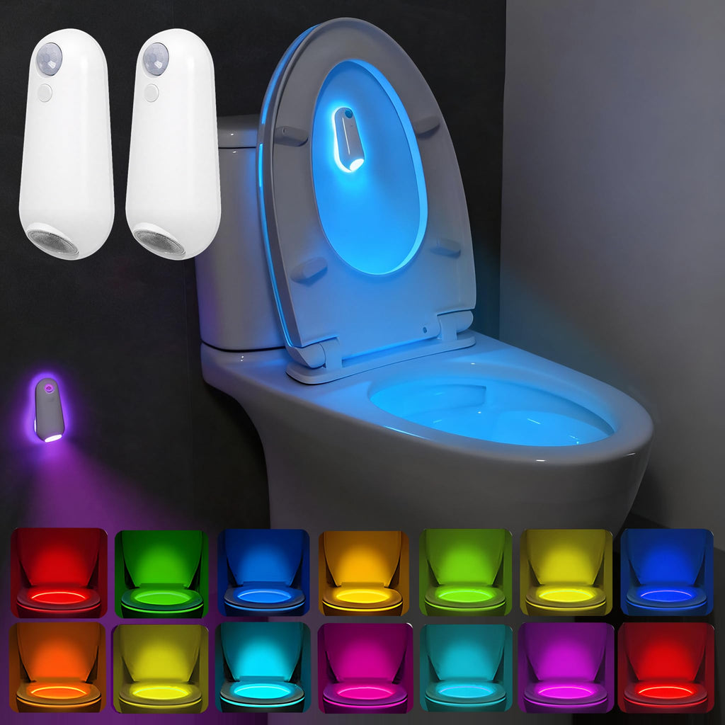 ONXE Toilet Night Light with Motion Sensor – 8 Color USB-C Rechargeable, IPX5 Waterproof