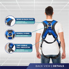 Palmer Safety ATERET 5-Point Fall Protection Harness | OSHA & ANSI Compliant, Dorsal D-Ring, Back Pad