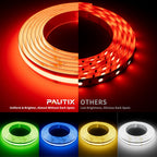 PAUTIX 5V USB COB RGB LED Strip Light — 9.84ft RGB Backlight, Bluetooth Control, Cuttable & Flexible