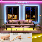 PAUTIX 5V USB COB RGB LED Strip Light — 9.84ft RGB Backlight, Bluetooth Control, Cuttable & Flexible