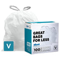Plasticplace Custom Fit Trash Bags for simplehuman Code V – 100 Count, 1.2 Mil, 14.5x27.5 in