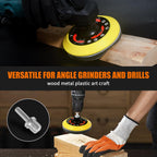 Pomsare 114PCS 5-Inch Angle Grinder Sanding Discs Set with Foam Backing Pad | 40–1000 Grits