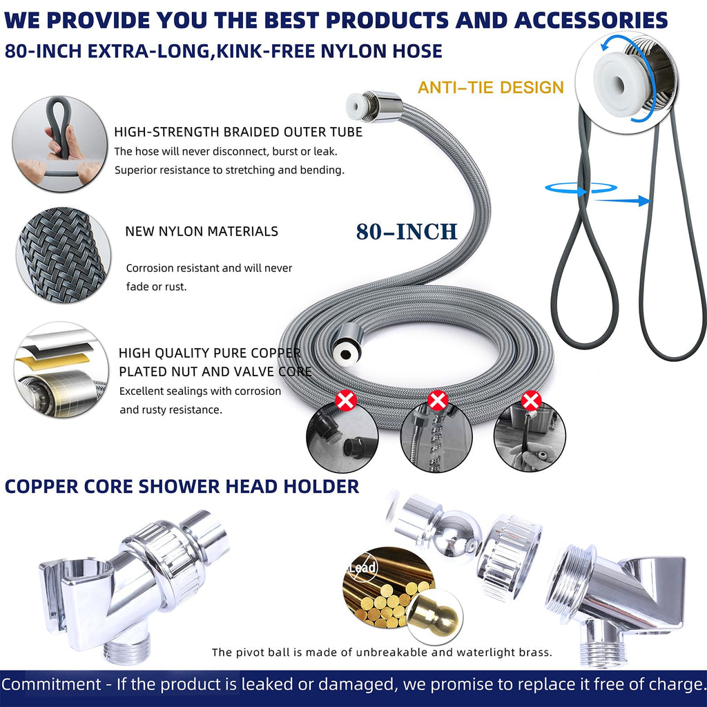 PumodTec Filtered Shower Head with Handheld – High-Pressure Mineral Filtration
