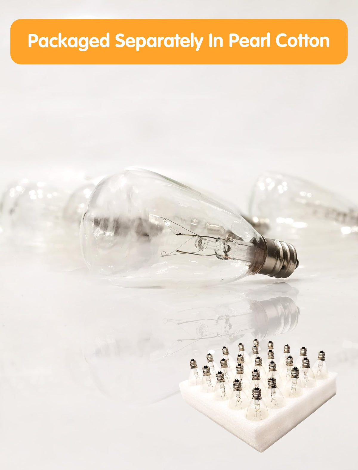 Romasaty 25-Pack ST35 Clear Edison Bulbs, 5W, C7/E12 – Indoor & Outdoor String Lights