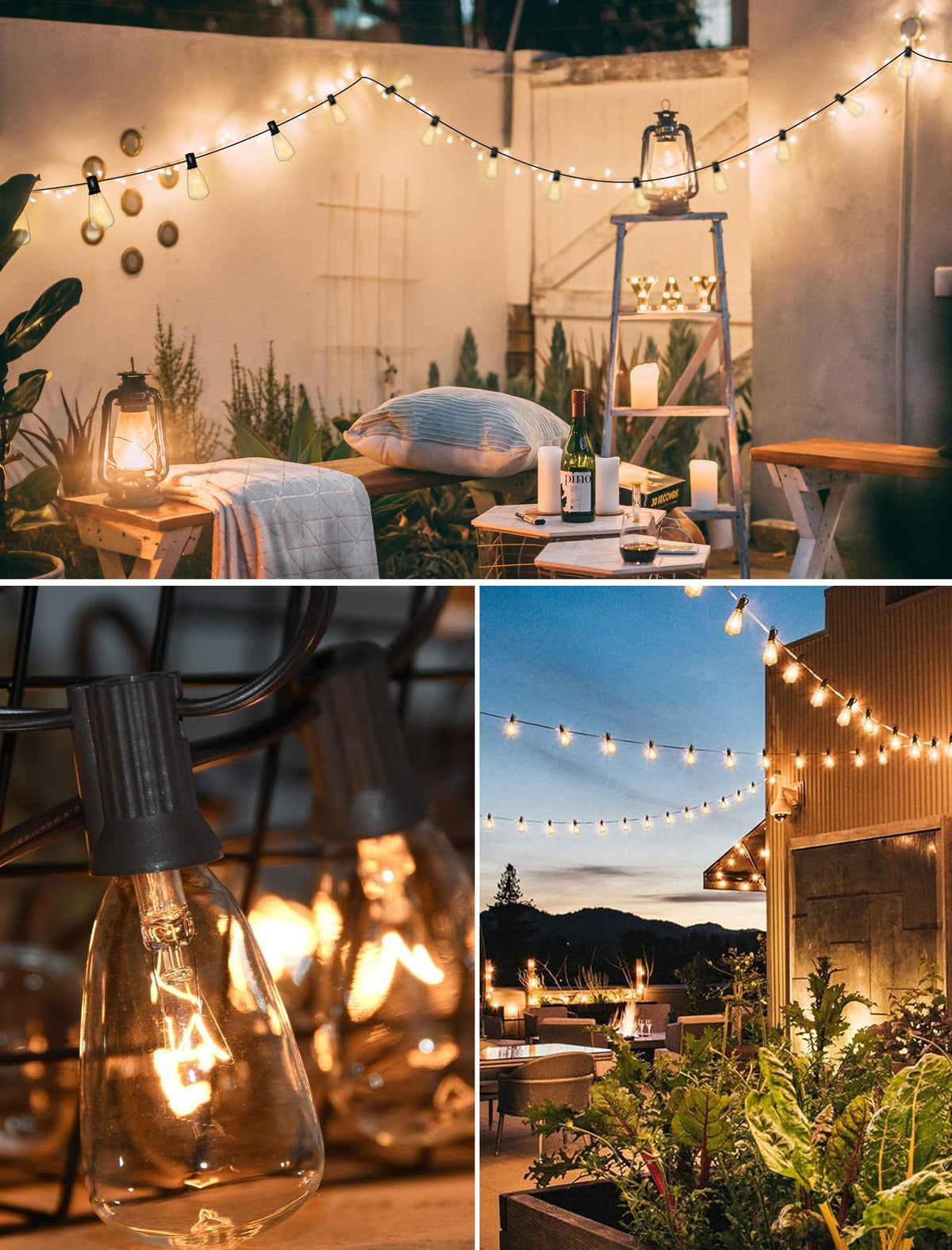Romasaty 25-Pack ST35 Clear Edison Bulbs, 5W, C7/E12 – Indoor & Outdoor String Lights