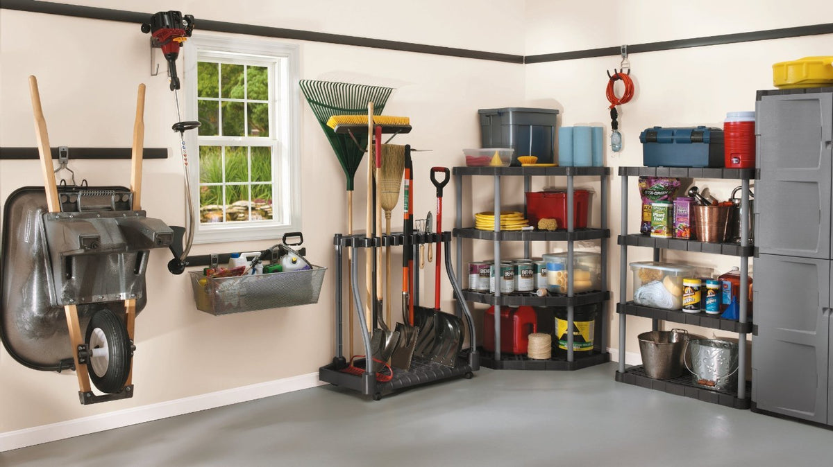 Rubbermaid Garage Tool Tower Rack – Holds Up to 40 Tools, Mobile, Easy Assembly