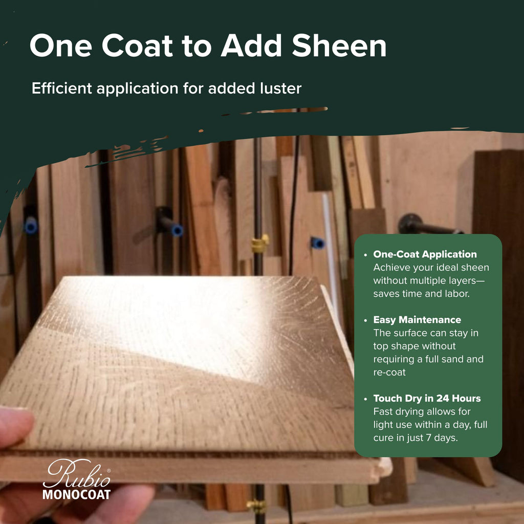 Rubio Monocoat SheenPlus Satin Finish 0% VOC – Interior Wood, 350 ml, 560 ft² Coverage