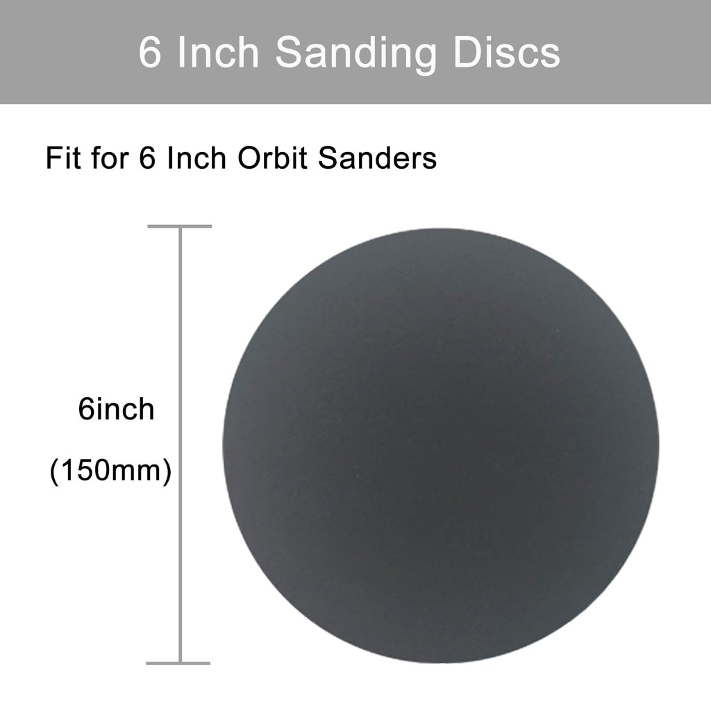 Rvetol 6-Inch Wet/Dry Sanding Discs – 50 Pcs 320-1000 Grit, Silicon Carbide, Hook & Loop, Waterproof for Random Orbital Sander