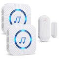 SanJie Door Chime: 500ft Range, 26 Chimes, 5 Volumes, 2 Receivers + 1 Sensor