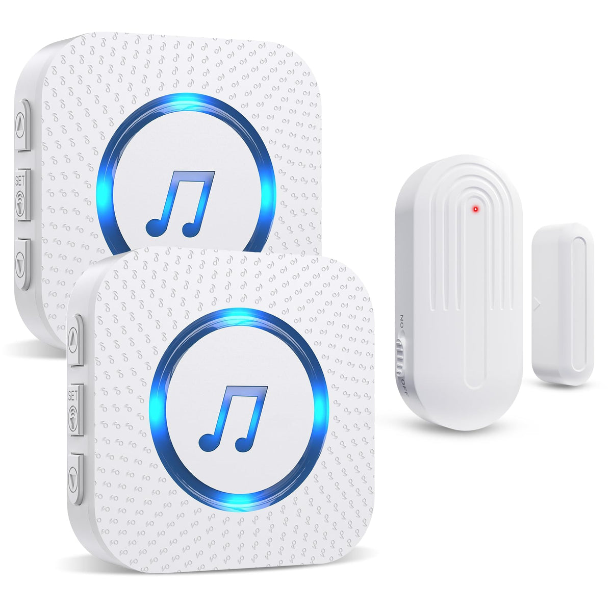 SanJie Door Chime: 500ft Range, 26 Chimes, 5 Volumes, 2 Receivers + 1 Sensor