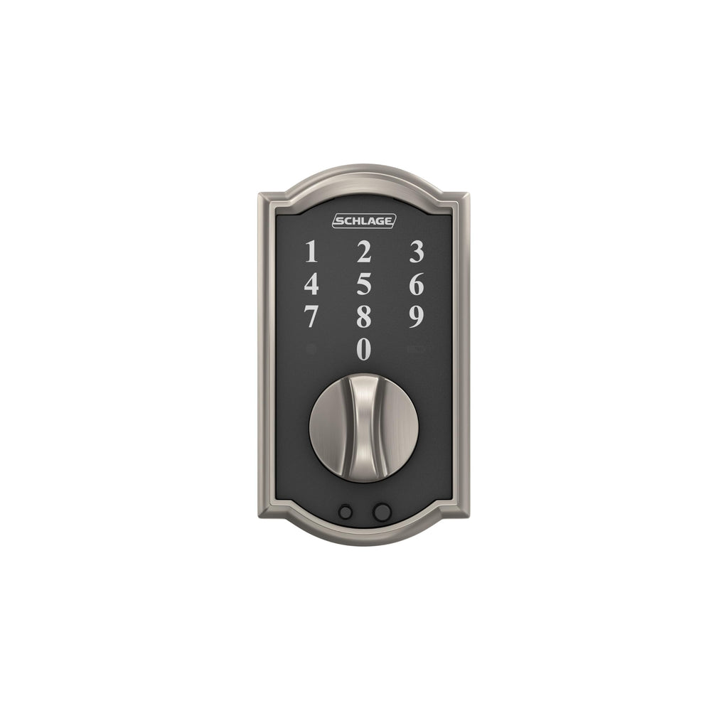 Schlage BE375 CAM 619 Camelot Touchscreen Deadbolt – Keyless Entry Lock, Satin Nickel | SCHLAGE