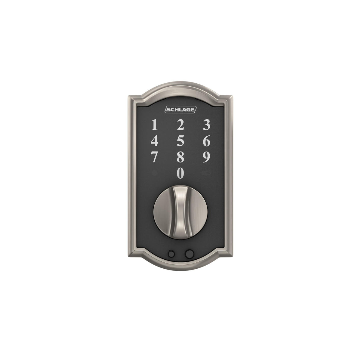 Schlage BE375 CAM 619 Camelot Touchscreen Deadbolt – Keyless Entry Lock, Satin Nickel | SCHLAGE