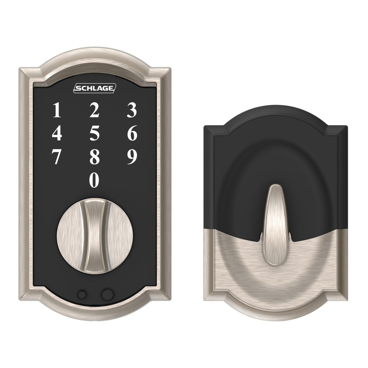 Schlage BE375 CAM 619 Camelot Touchscreen Deadbolt – Keyless Entry Lock, Satin Nickel | SCHLAGE