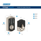 Schlage BE375 CAM 619 Camelot Touchscreen Deadbolt – Keyless Entry Lock, Satin Nickel | SCHLAGE