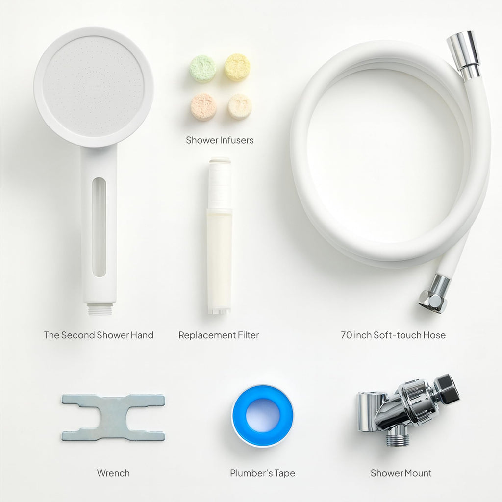 SecondShower Filtered Shower Head with Handheld – NSF 99.9% Chlorine Removal, Vitamin C Filter, High Pressure